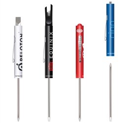 Reversible Blade Pocket Screwdriver with Button Top or optional tops